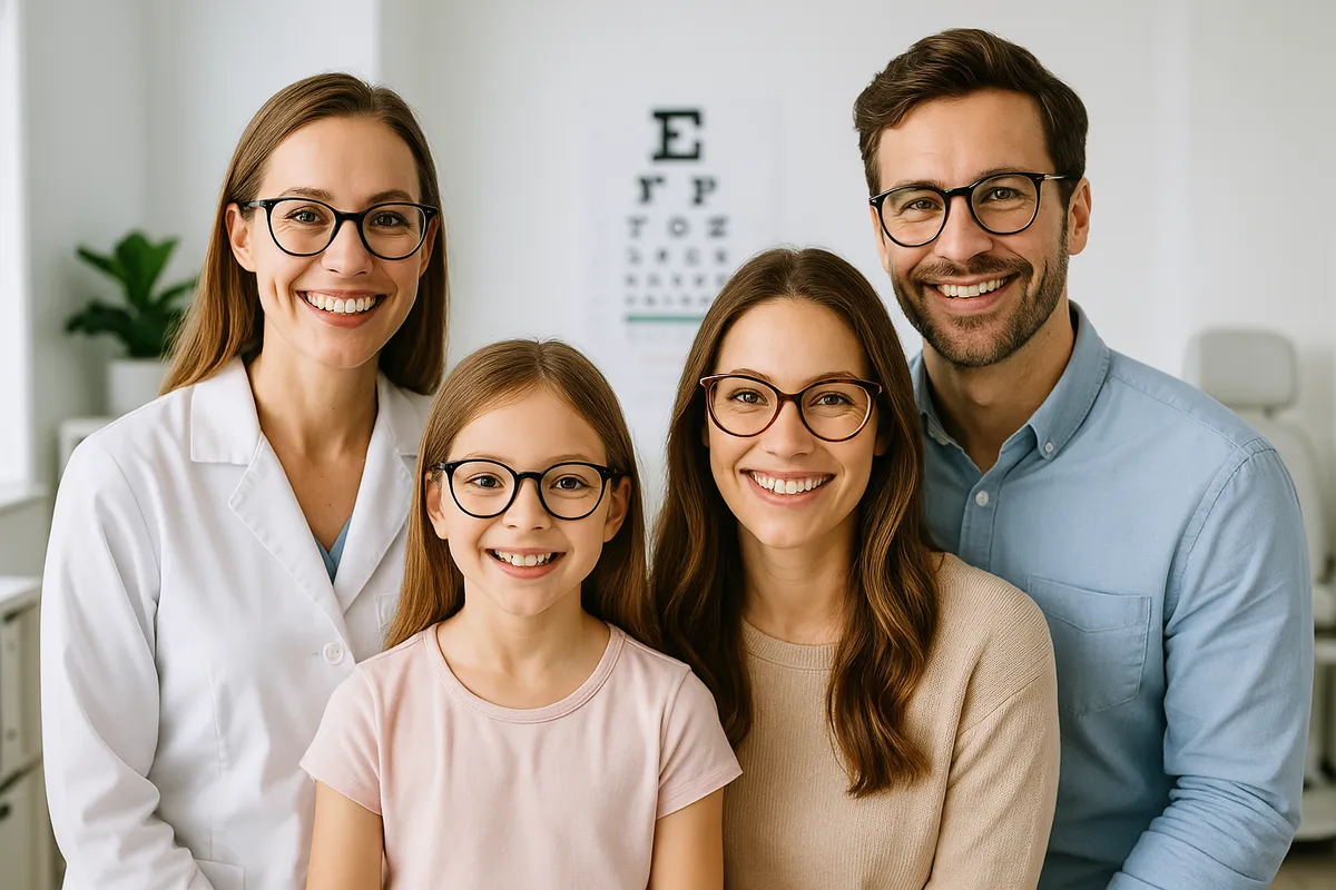 LEOptical patients and care team wearing eyewear